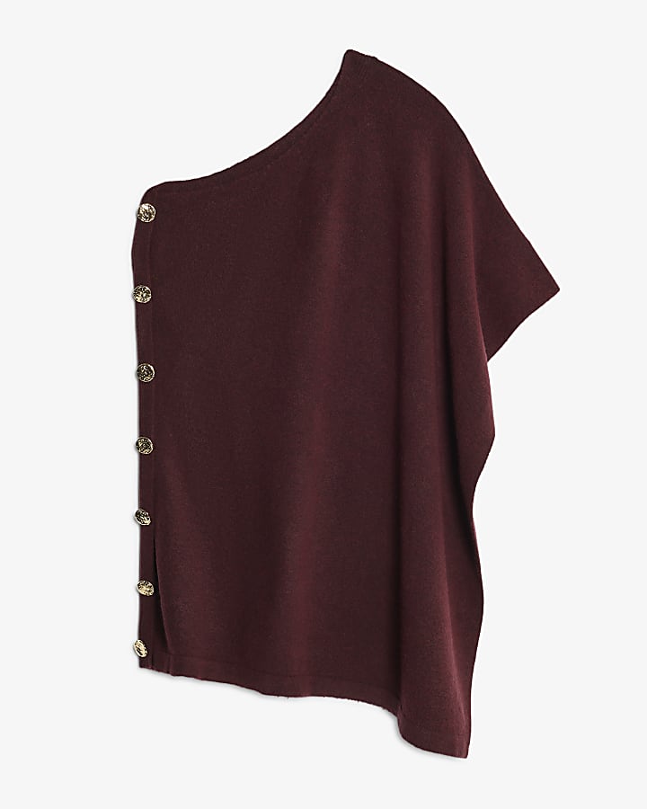 river island Red Triangle Button Trim Cape