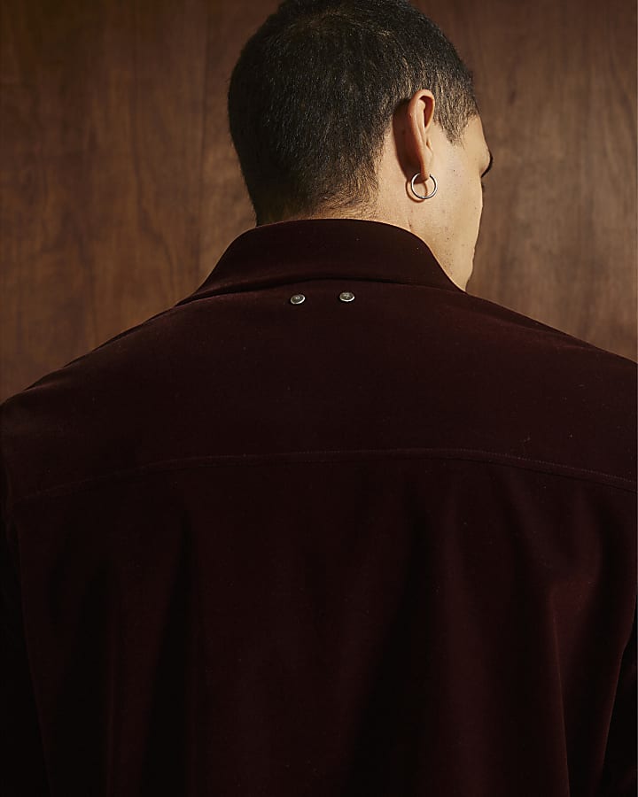 River Island Red Velvet Harrington Jacket