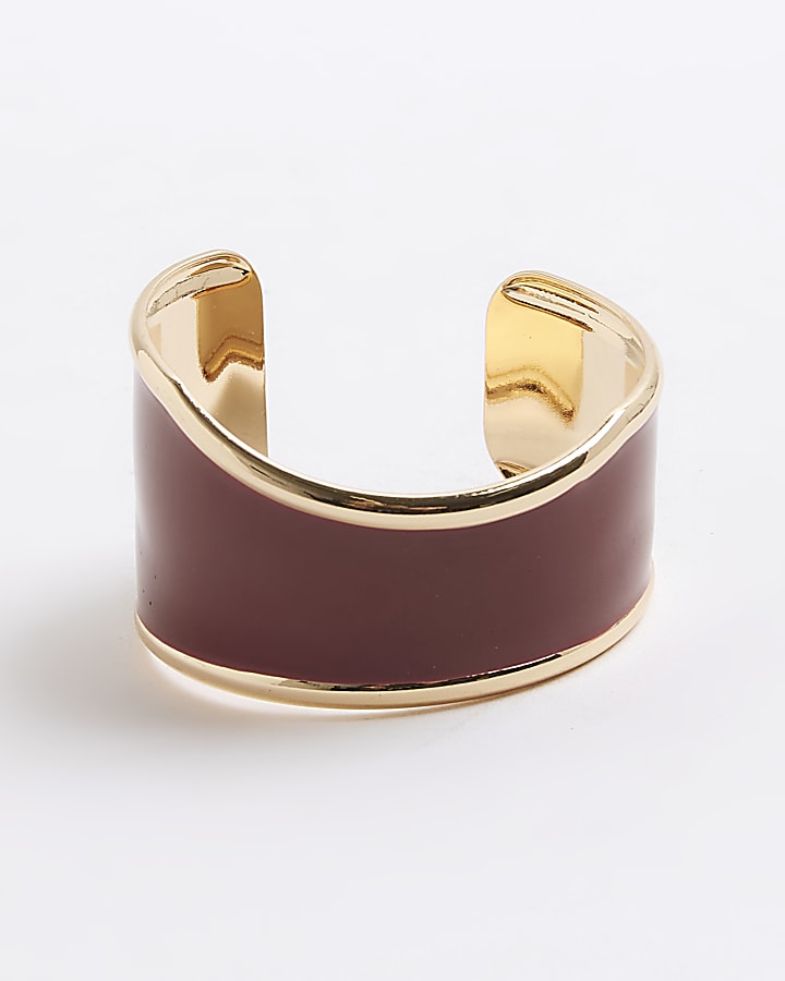 River Island Red Wavy Cuff Bracelet