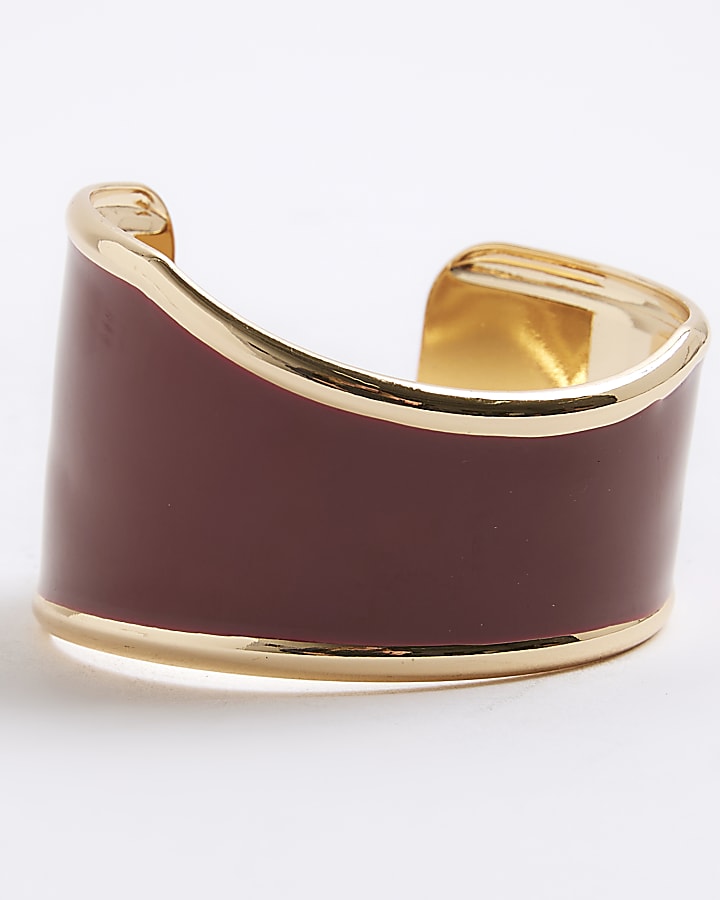 River Island Red Wavy Cuff Bracelet