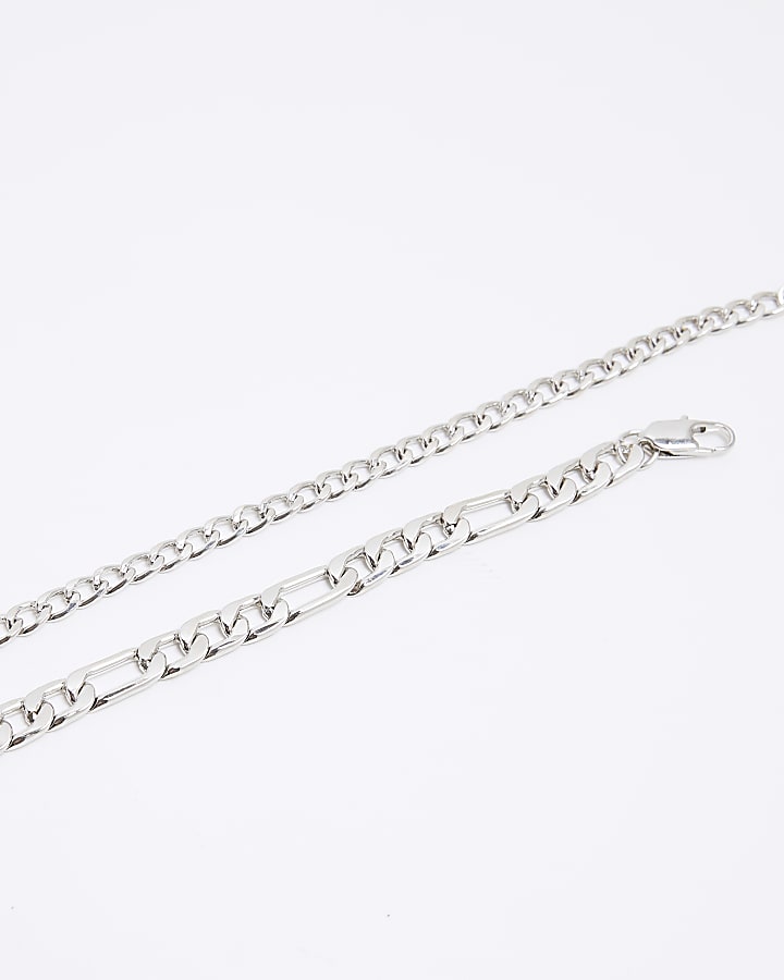 River Island Silver 2 Row Chain Necklace