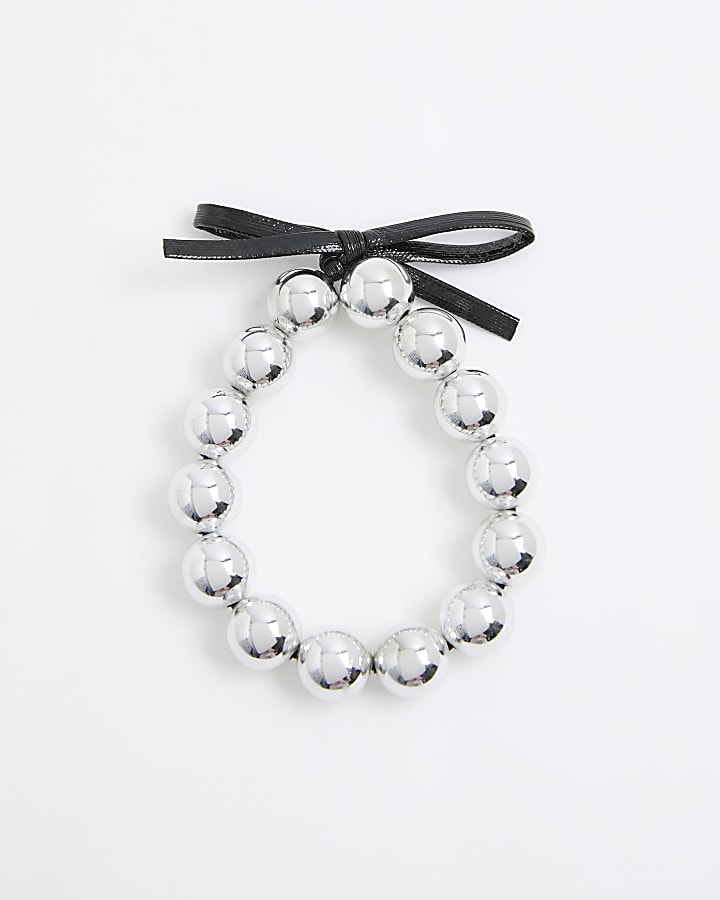 River Island Silver Ball Bow Headband