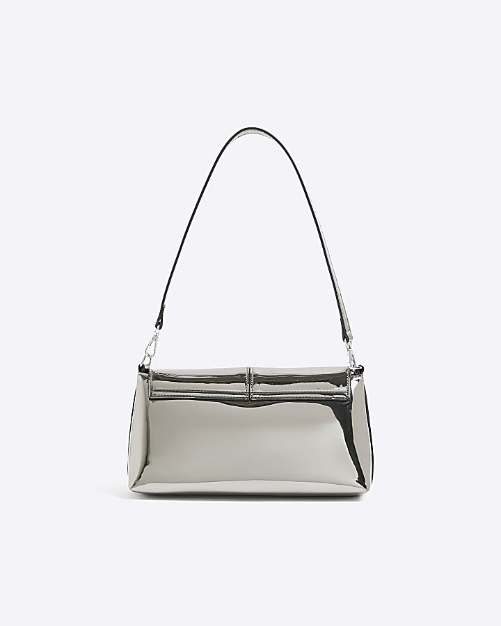 River Island Silver Bar Front Clutch Bag
