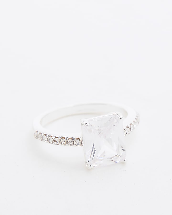 River Island Silver Cubic Zirconia Ring