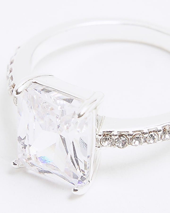 River Island Silver Cubic Zirconia Ring
