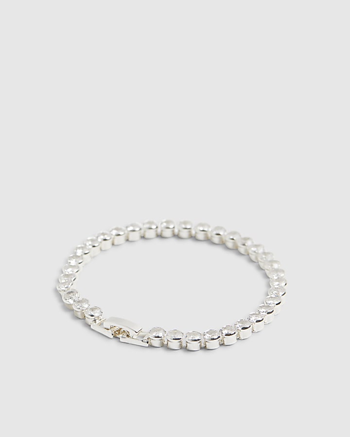 River Island Silver Diamante Bracelet