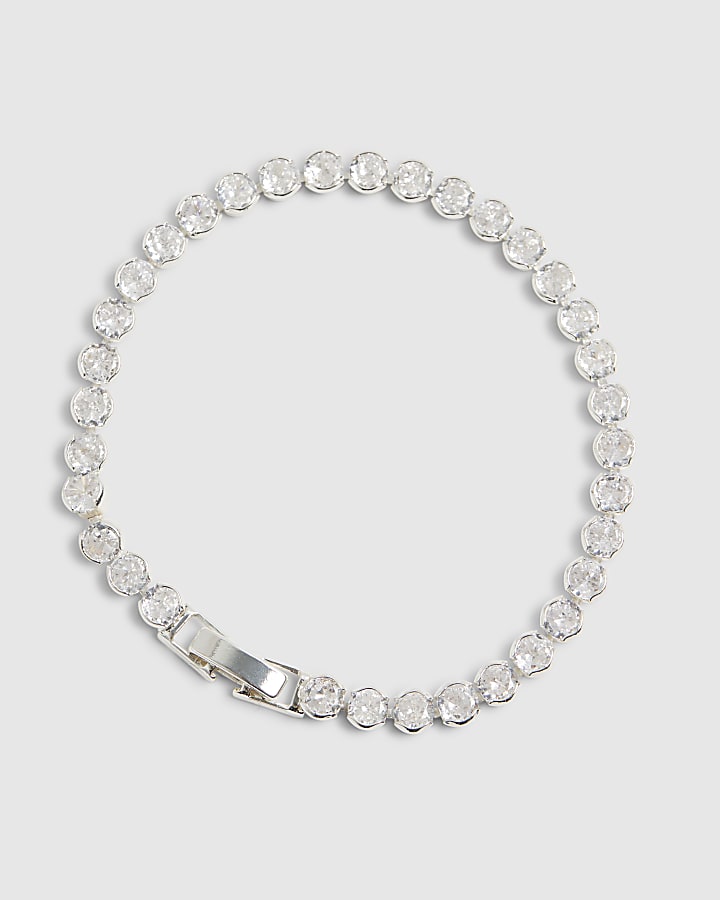 River Island Silver Diamante Bracelet