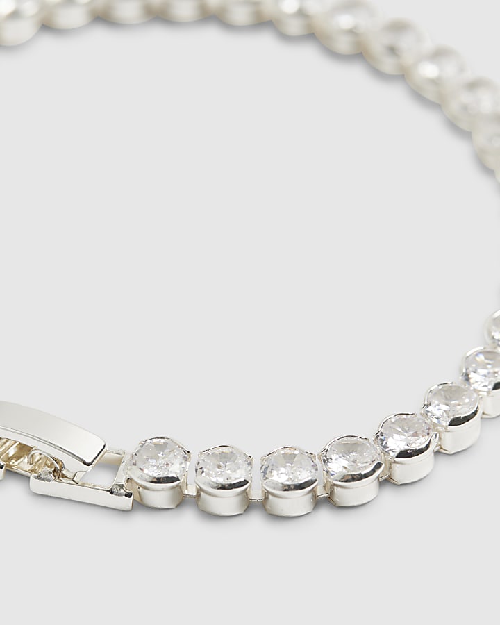 river island Silver Diamante Bracelet