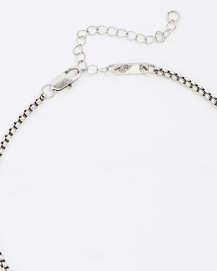 river island Silver Dragon Tag Necklace