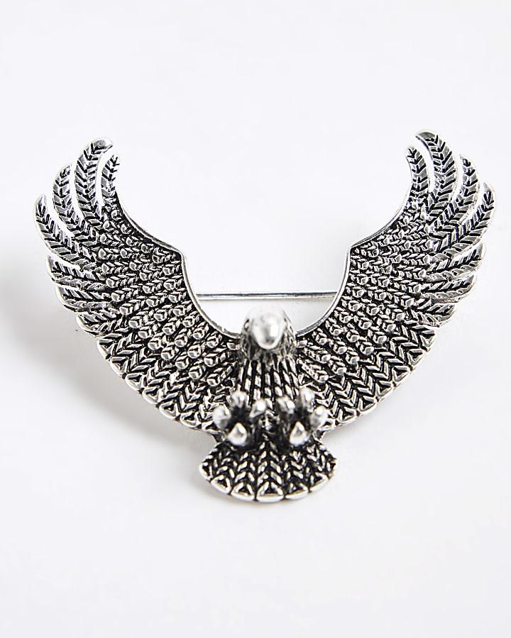 river island Silver Eagle Brooch