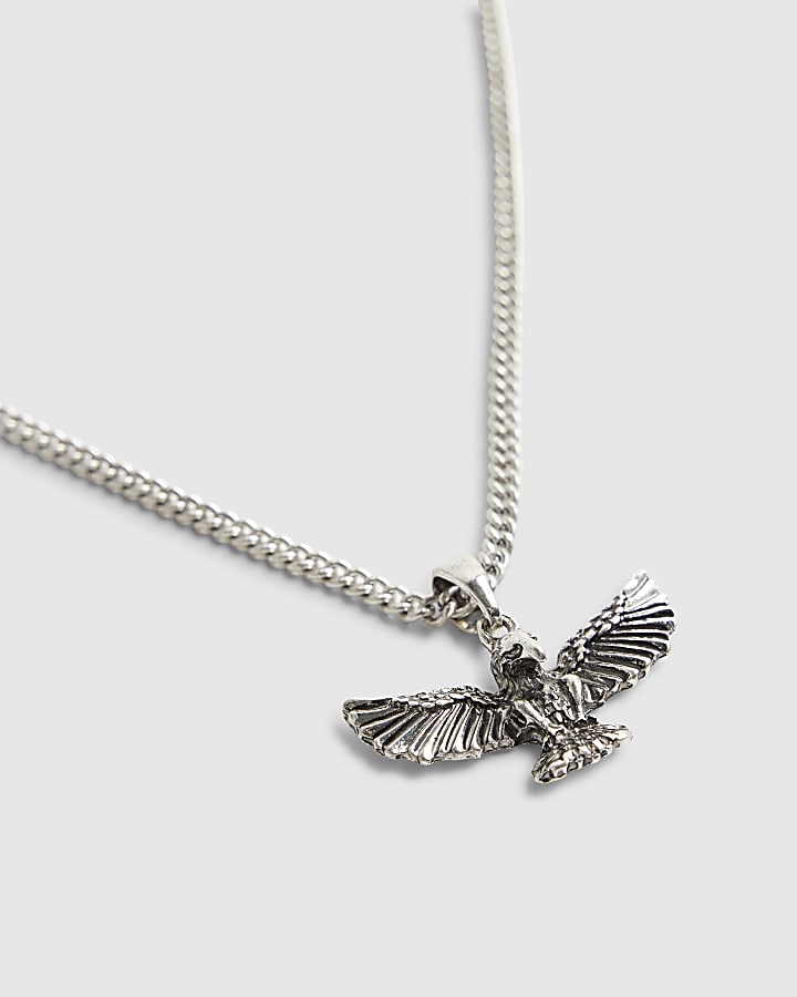 River Island Silver Eagle Necklace
