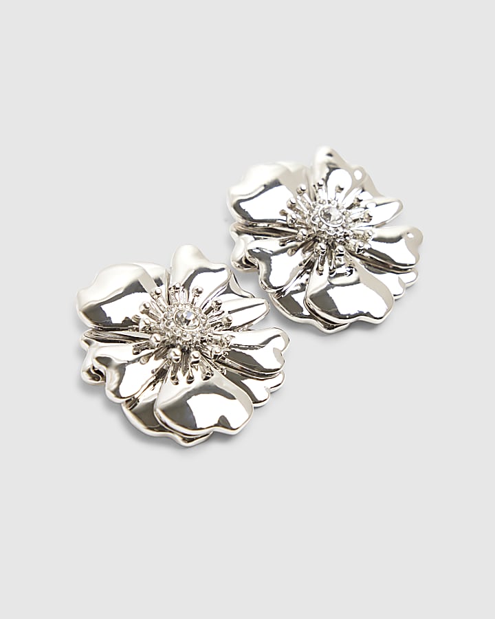 River Island Silver Flower Stud Earrings