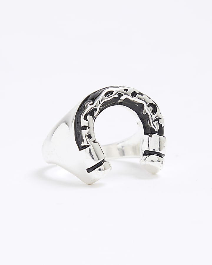 River Island Silver Horseshoe Ring