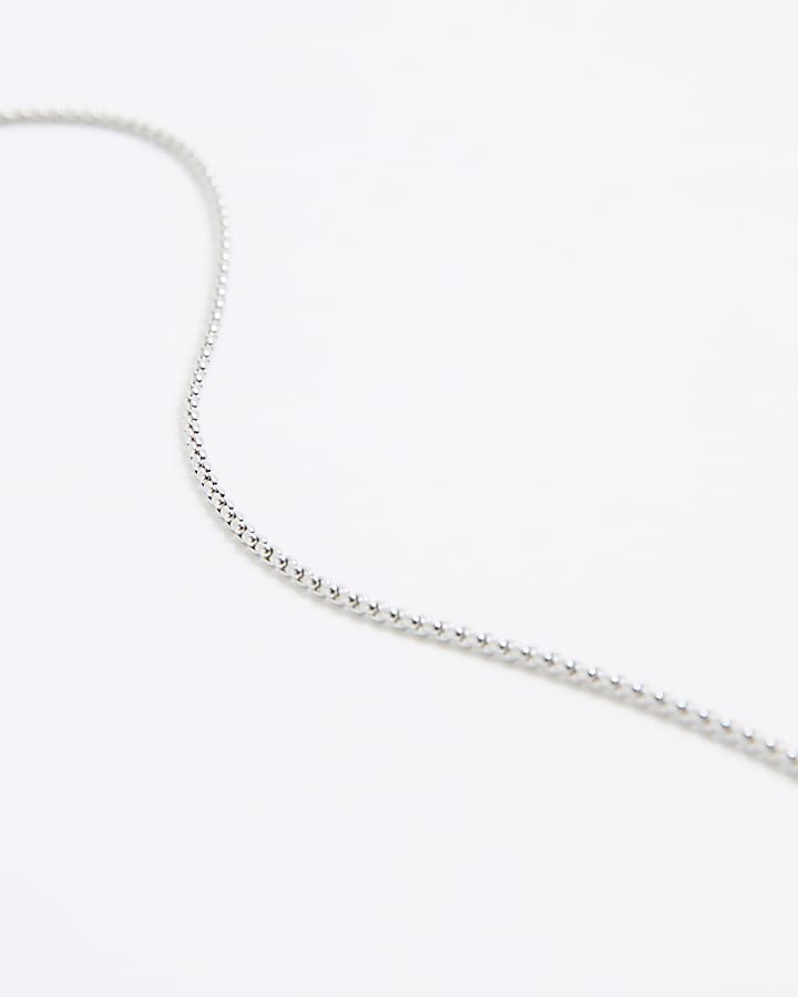 river island Silver Japanese Bar Pendant Necklace