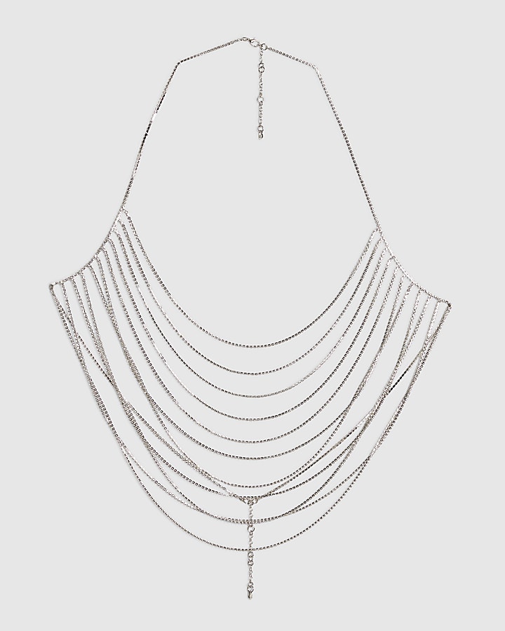 river island Silver Layered Body Chain