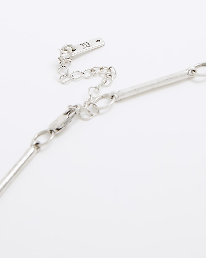 River Island Silver Metal Bar Chain Necklace