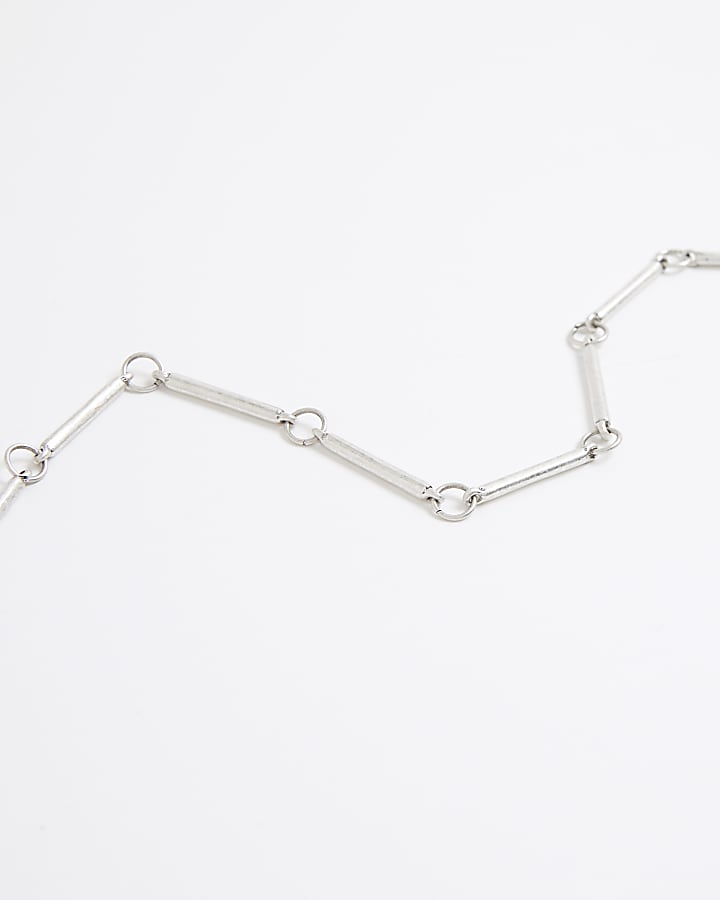 River Island Silver Metal Bar Chain Necklace