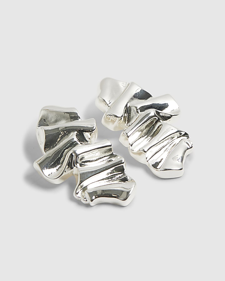 River Island Silver Molten Stud Earrings