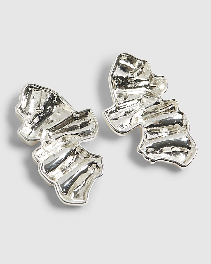 River Island Silver Molten Stud Earrings
