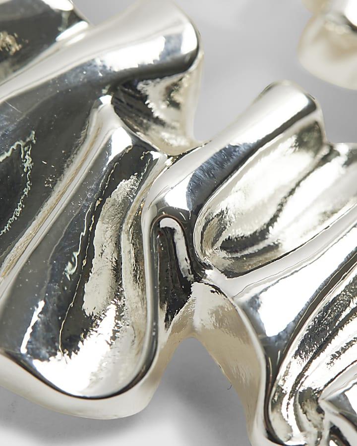 River Island Silver Molten Stud Earrings