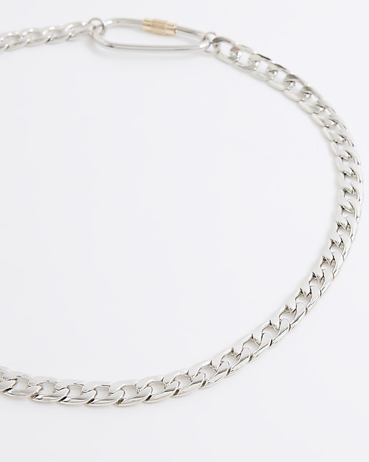 River Island Silver Multi Mixed Metal Necklace