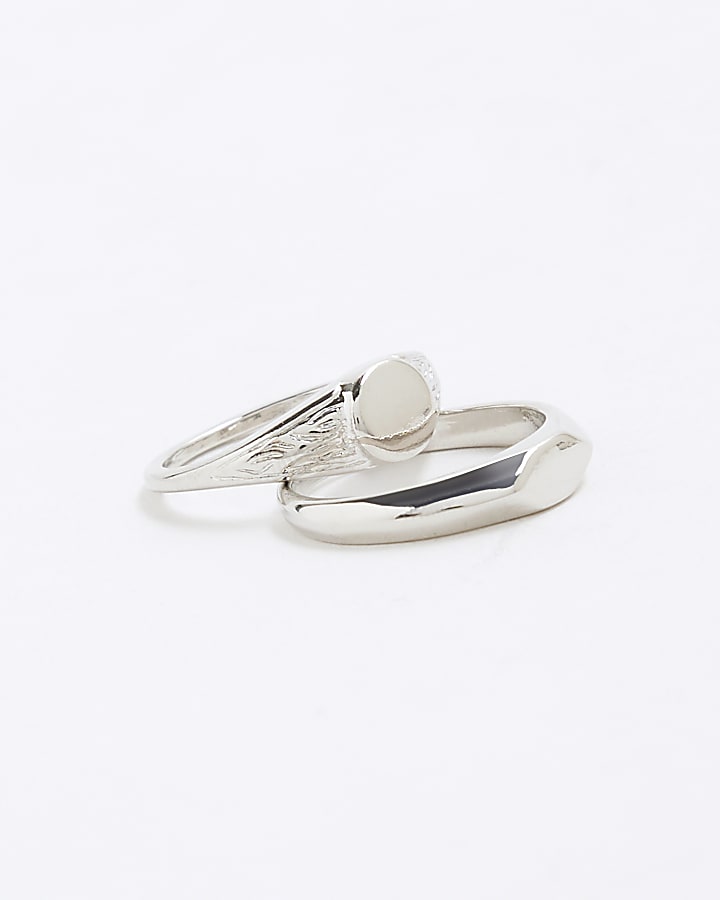 River Island Silver Pack Of 3 Rings