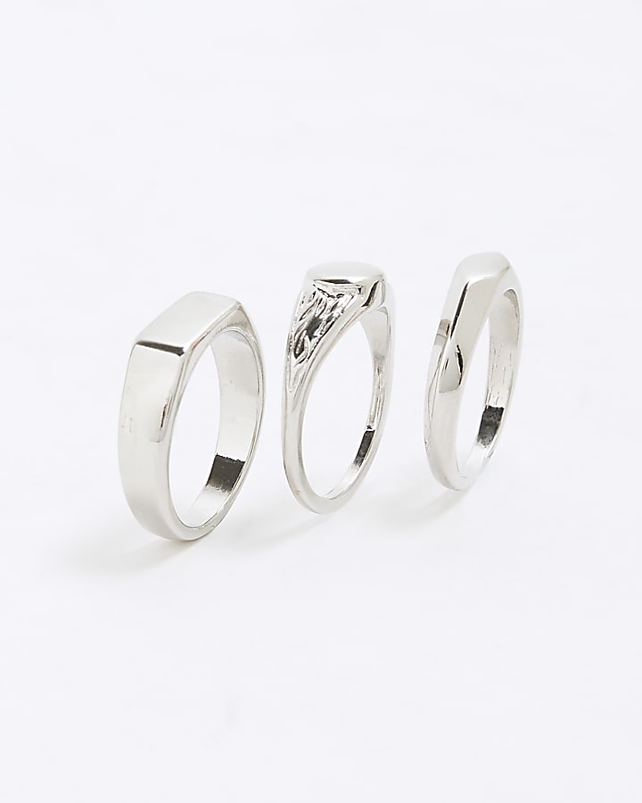 river island Silver Pack of 3 Rings