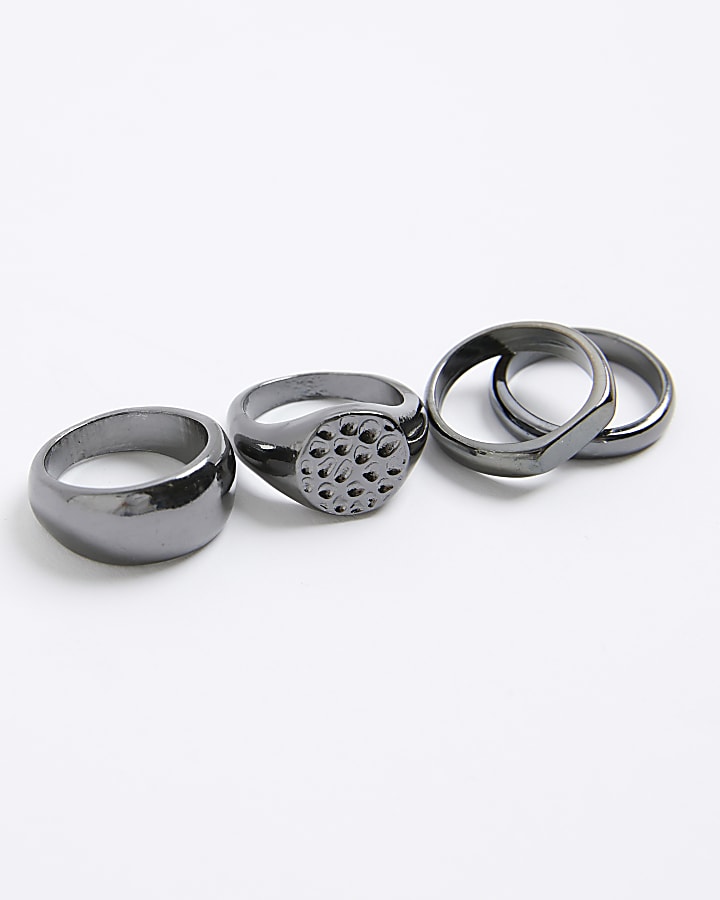 River Island Silver Pack Of 4 Rings
