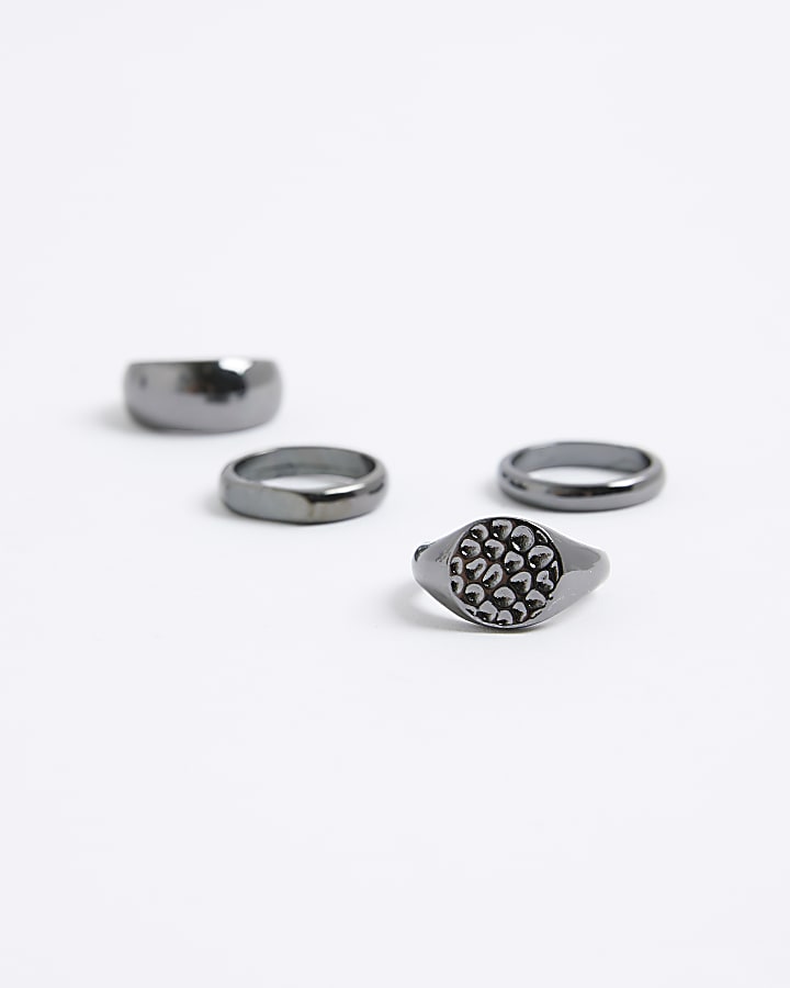 river island Silver Pack Of 4 Rings