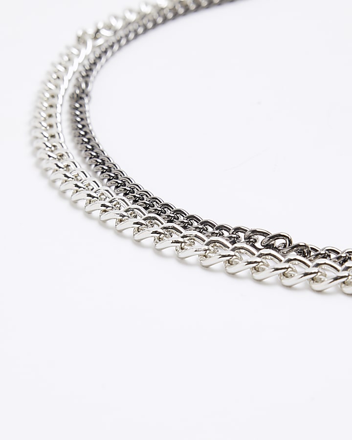River Island Silver Rhinestone Chunky Necklace