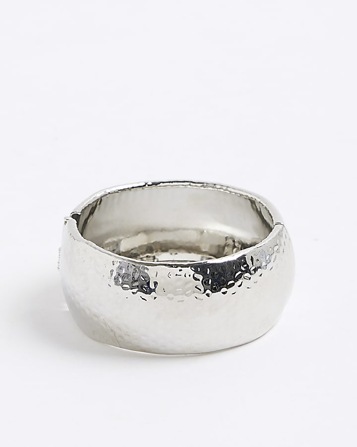 River Island Silver Smooth Polished Clamp Bracelet