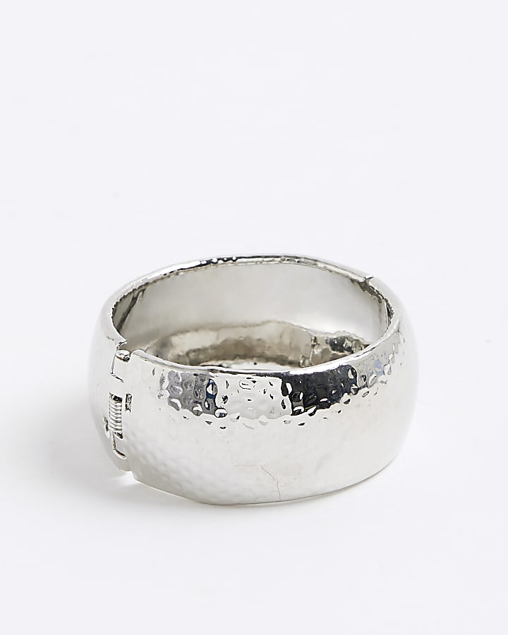 River Island Silver Smooth Polished Clamp Bracelet