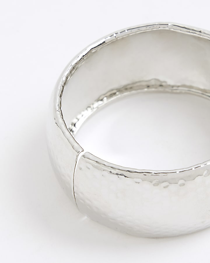 River Island Silver Smooth Polished Clamp Bracelet