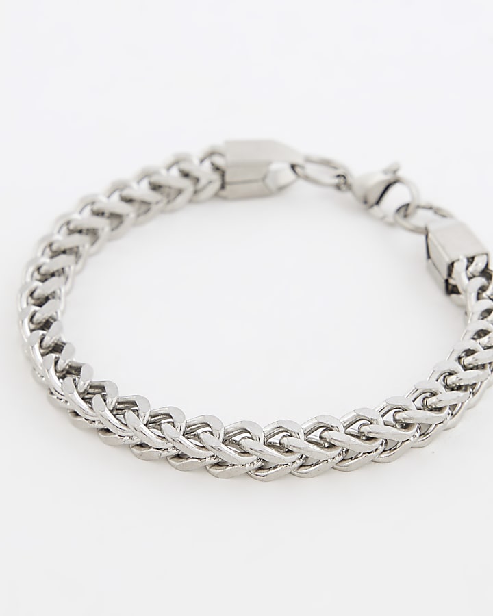 River Island Silver Steel Chunky Chain Bracelet