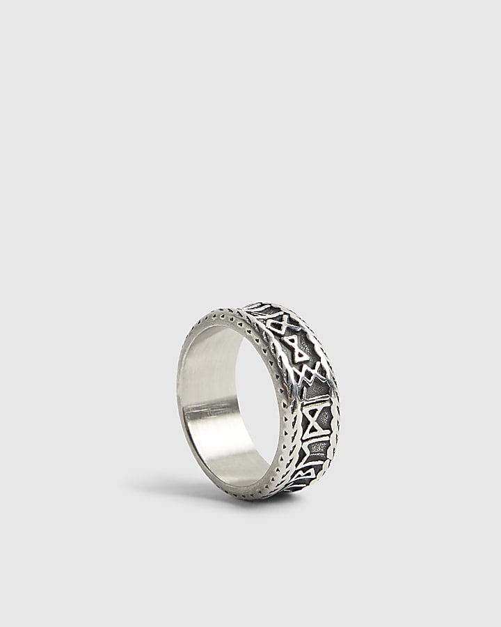 River Island Silver Steel Nordic Ring