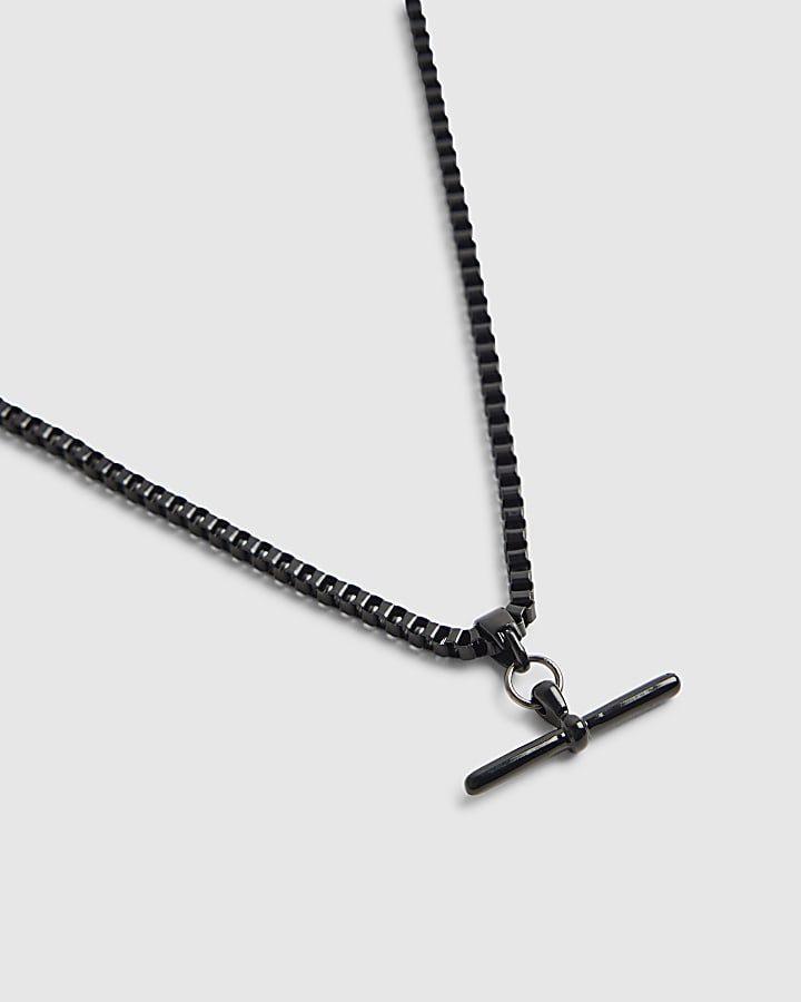 River Island Silver T-Bar Chain Necklace