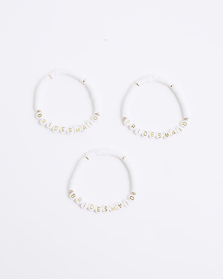 River Island White 3 Pack Bridesmaid Bracelets