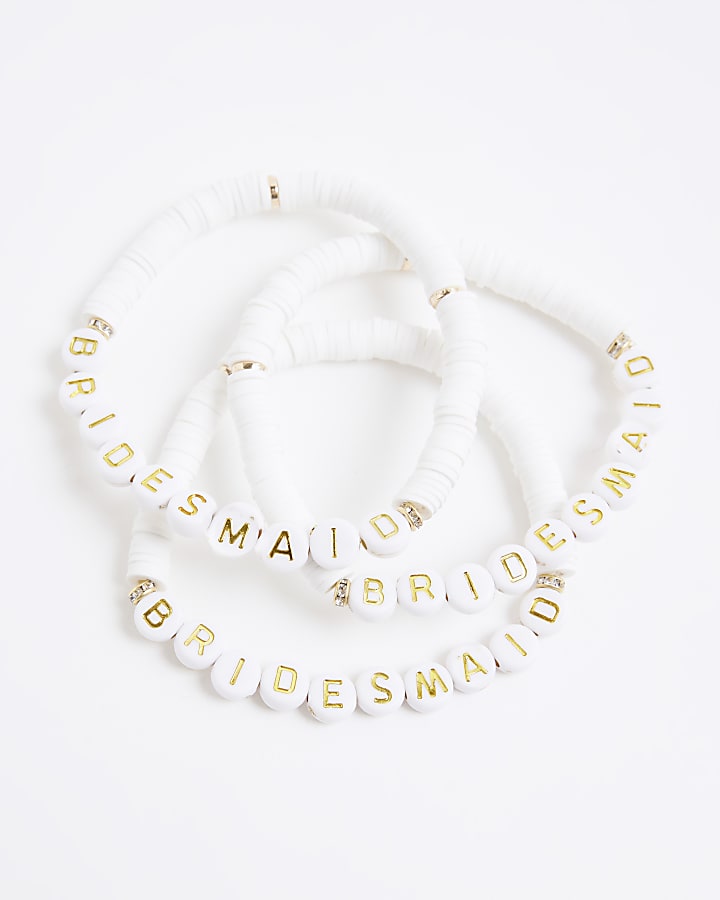 river island White 3 Pack Bridesmaid Bracelets