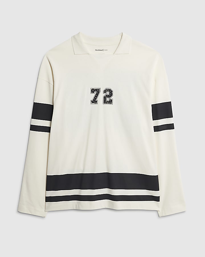 river island White Bandana 72 Sports Polo Shirt