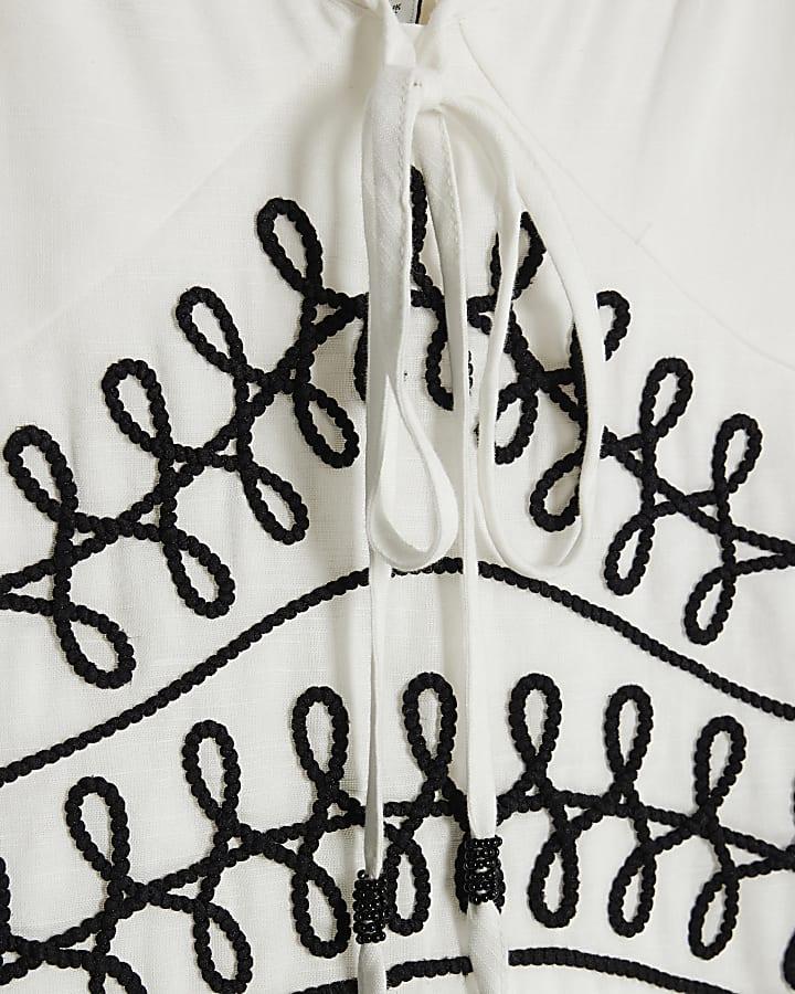 river island White Cornelli Mini Beach Dress