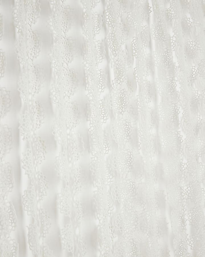 river island White Crochet Tassel Midi Skirt