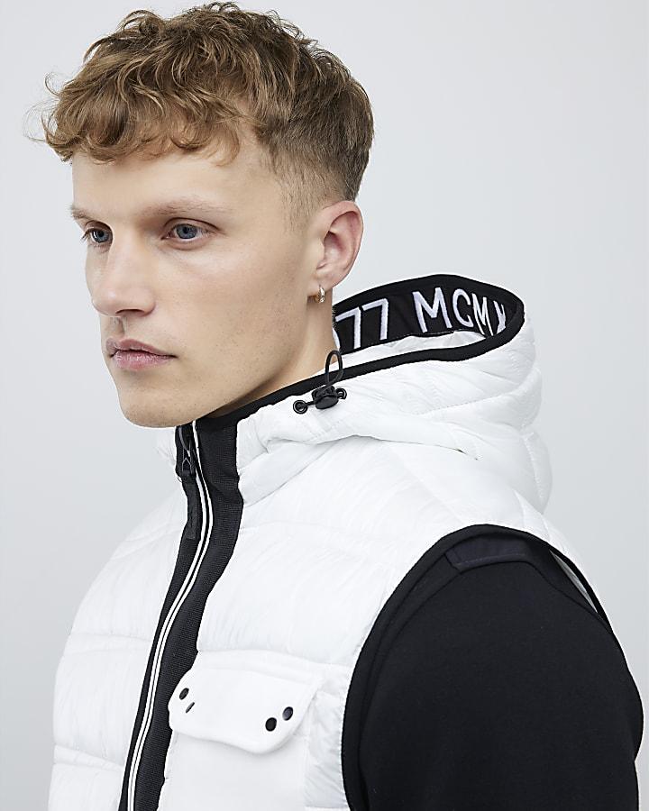 River Island White Hybrid Hooded Gilet