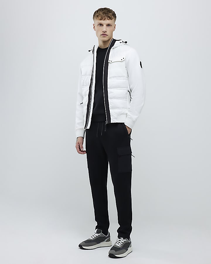 River Island White Hybrid Hooded Jacket