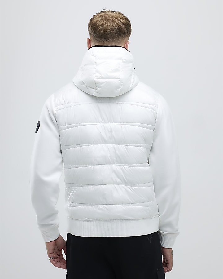 River Island White Hybrid Hooded Jacket