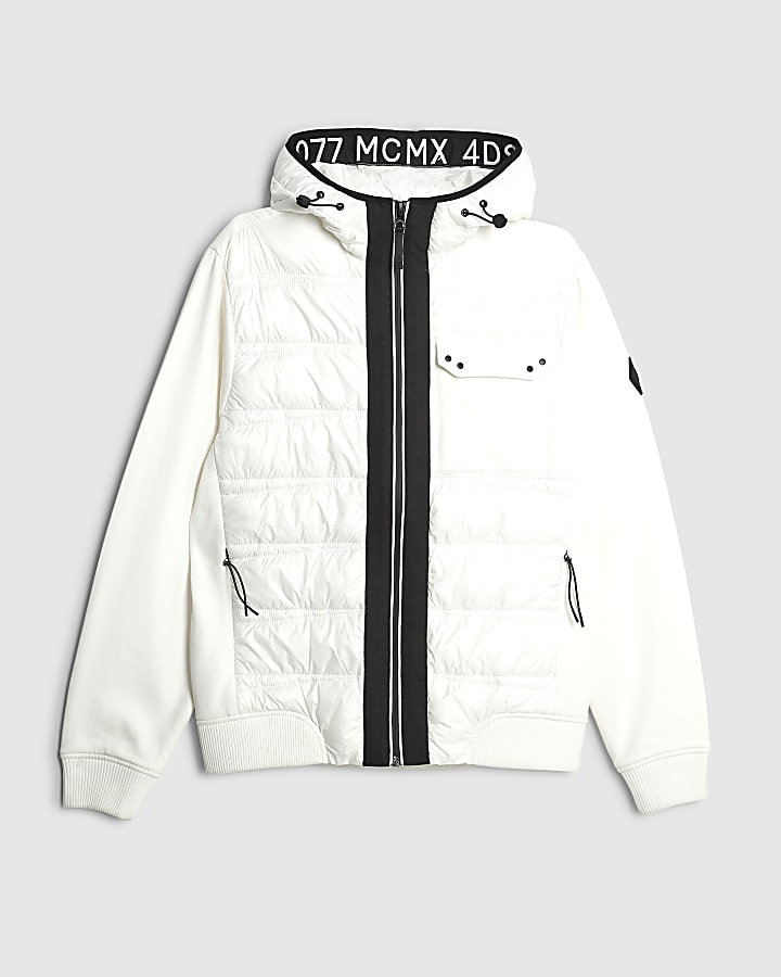 river island White Hybrid Hooded Jacket