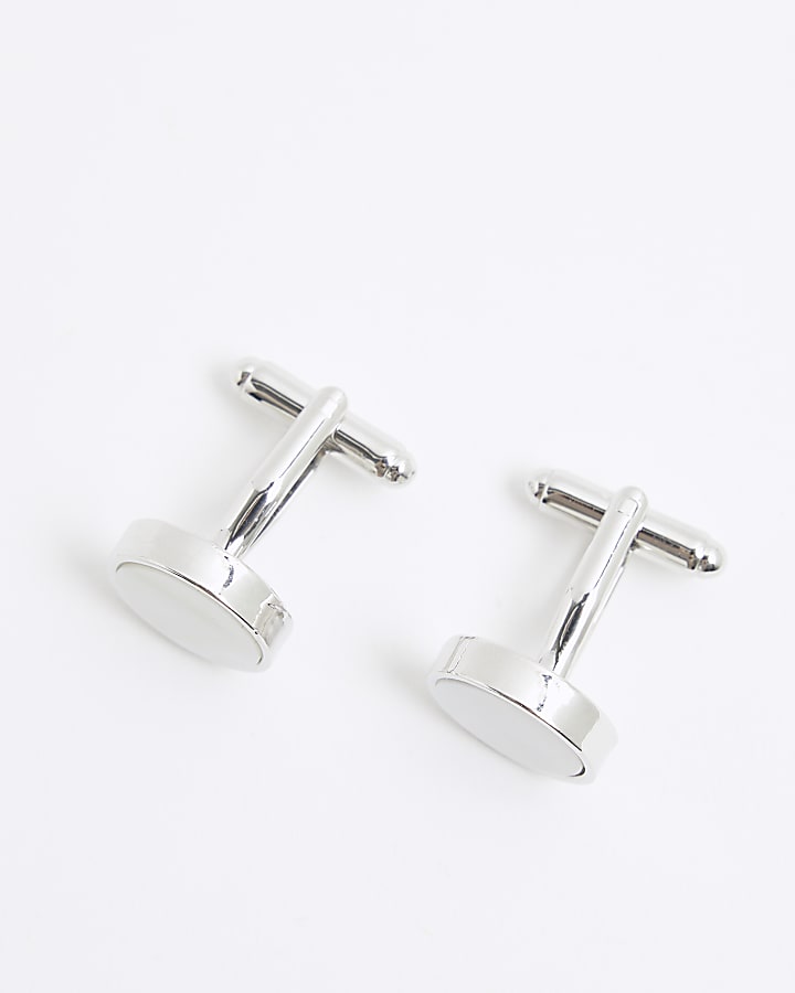 River Island White Inlay Cufflinks