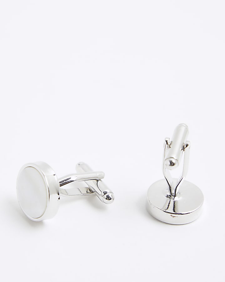 river island White Inlay Cufflinks