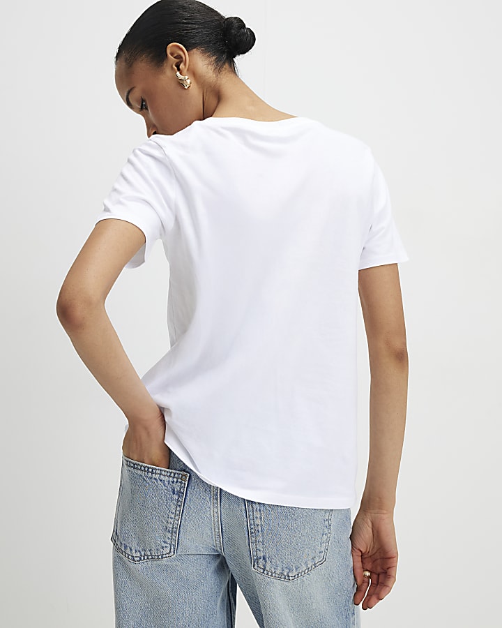 River Island White La Belle Vie T-Shirt