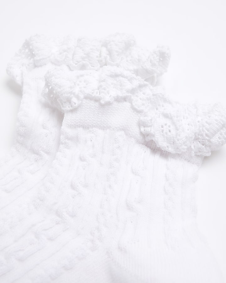 River Island White Lace Frill Socks