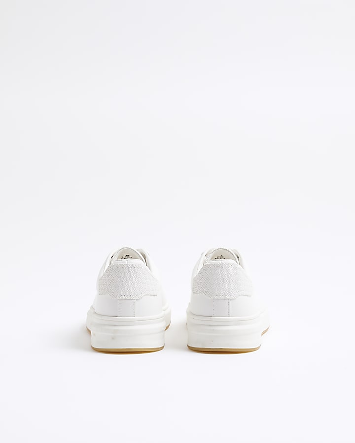 River Island White Lace Up Trainers